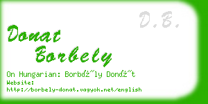 donat borbely business card